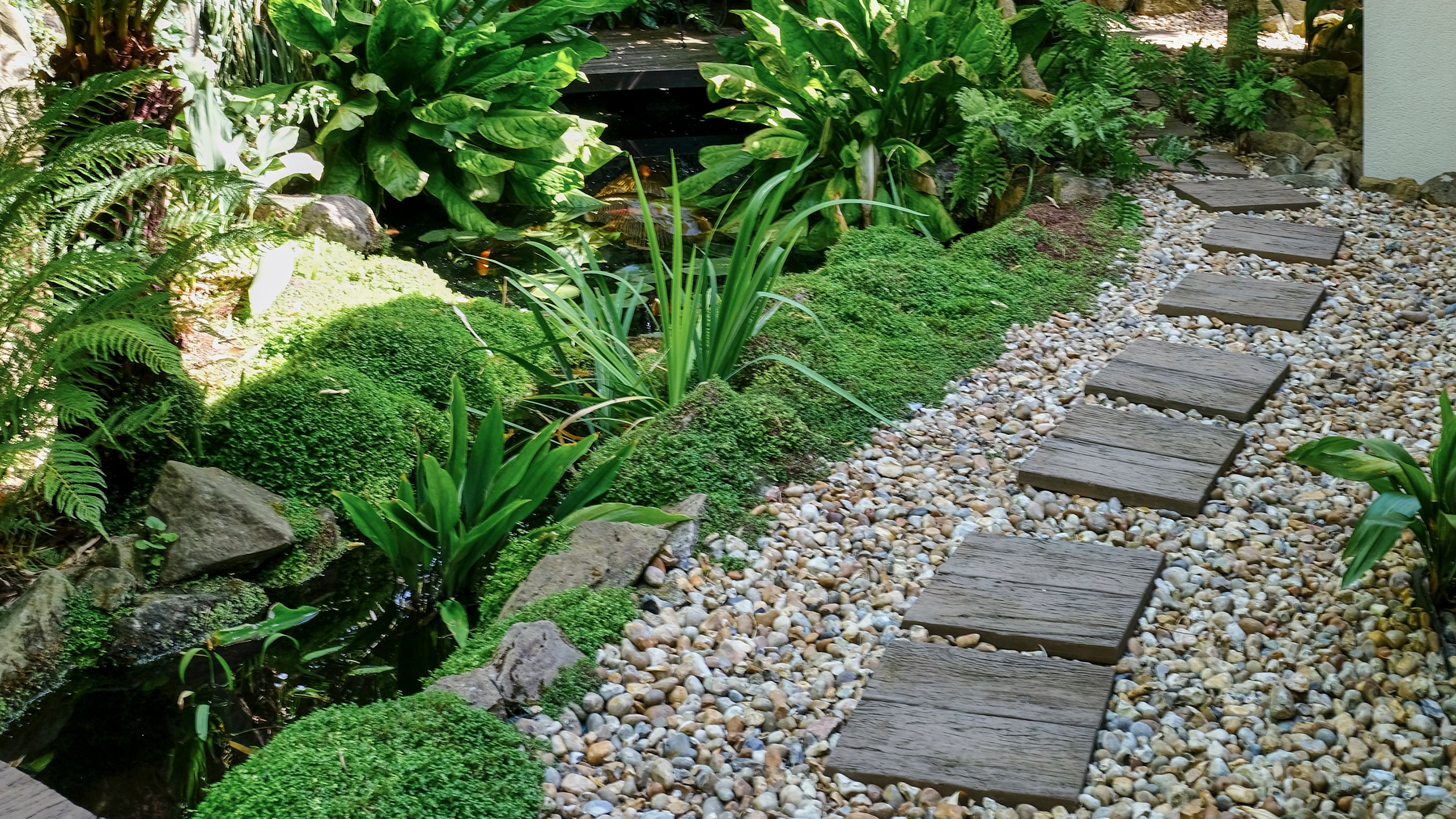 Elegant paved garden pathway at a UK property