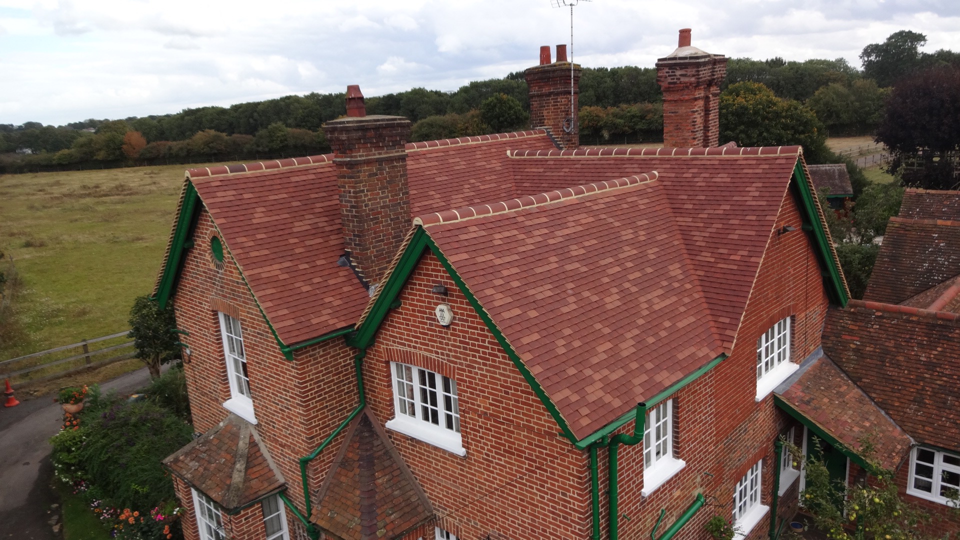 Completed tiled roof on a British home
