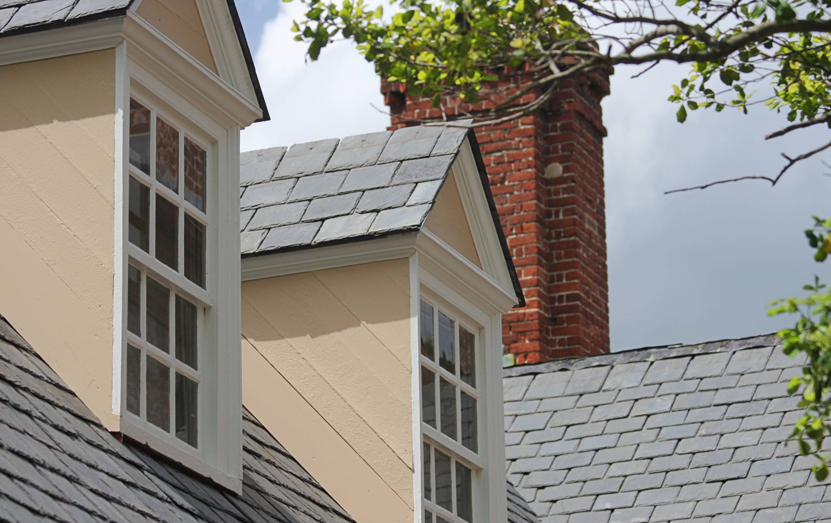 Natural slate roof on a traditional UK property